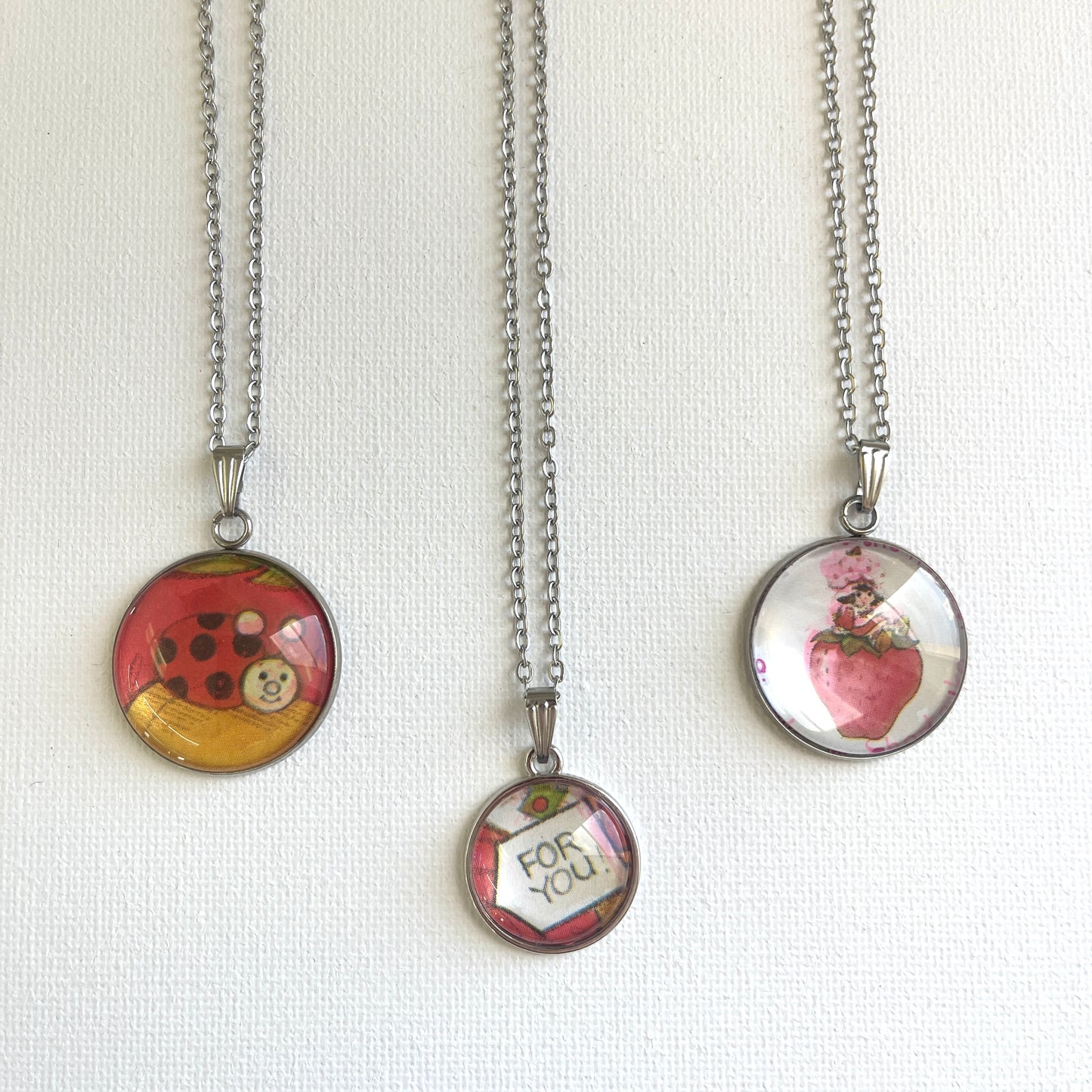 Vintage Strawberry Shortcake Charm Necklace